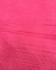 Peach Pink Habotai Bandhani Saree