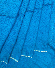 Sky Blue Habotai Bandhani Saree