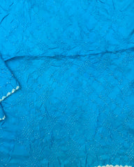 Sky Blue Habotai Bandhani Saree