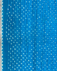 Sky Blue Habotai Bandhani Saree