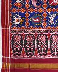 Red & Blue Narikunj Patola Dupatta