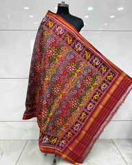 Red & Multicolour Navratan Patola Dupatta