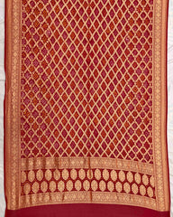 Red Janglow Georgette Bandhani Dupatta