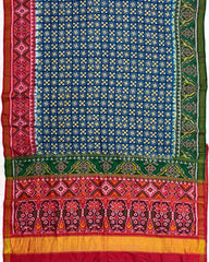 Indigo Blue Ganga Jamuna Natural Ajrakh Print Patola Saree