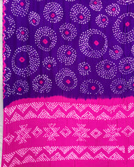 Purple & Pink Gajji Bandhani Dupatta