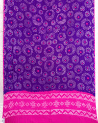 Purple & Pink Gajji Bandhani Dupatta