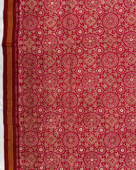 Red Natural Ajrakh Print Patola Dupatta