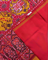 Red & Yellow Bog Figure Narikunj Chhabdi Patola Saree