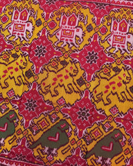 Red & Yellow Bog Figure Narikunj Chhabdi Patola Saree