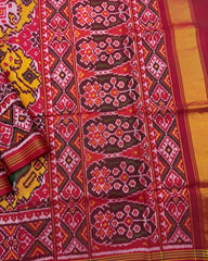 Red & Yellow Bog Figure Narikunj Chhabdi Patola Saree