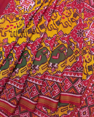 Red & Yellow Bog Figure Narikunj Chhabdi Patola Saree