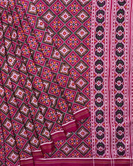 Pink Panchanda Double Ikat Patola Saree