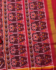 Red Small Flower Semi Double Ikat Patola Saree