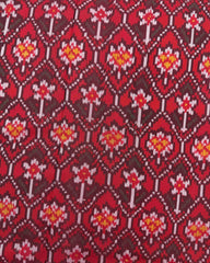 Red Small Flower Semi Double Ikat Patola Saree