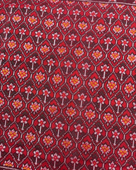 Red Small Flower Semi Double Ikat Patola Saree