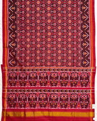 Red Small Flower Semi Double Ikat Patola Saree