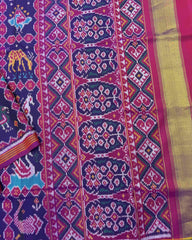 Purple Narikunj Semi Double Ikat Patola Saree