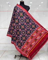 Red & Blue Navratan Patola Dupatta