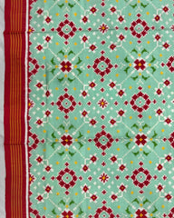 Red & Light Green Navratan Double Ikat Patola Dupatta