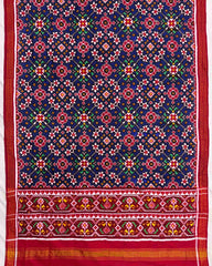 Red & Blue Navratan Double Ikat Patola Dupatta