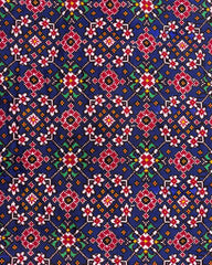 Red & Blue Navratan Double Ikat Patola Dupatta