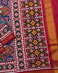 Red & Multicolour Narikunj Matka Double Ikat Patola Saree