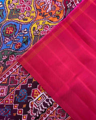 Pink & Multicolour Narikunj Matka Twill Patola Saree