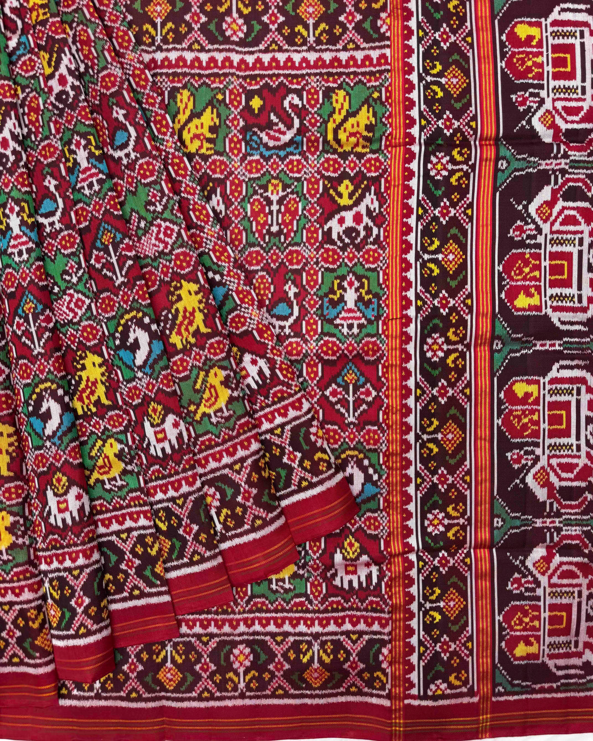 Red Narikunj Twill Patola Saree