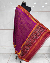 Red & Purple Bandhani Patola Dupatta