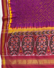 Red & Purple Bandhani Patola Dupatta