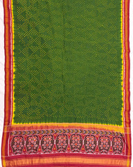 Red & Kaachi Keri Green Bandhani Patola Dupatta