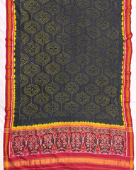 Red & Dark Grey Bandhani Patola Dupatta