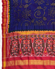 Red & Blue Bandhani Patola Dupatta