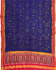 Red & Blue Bandhani Patola Dupatta