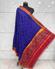 Red & Blue Bandhani Patola Dupatta