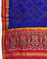 Red & Blue Bandhani Patola Dupatta