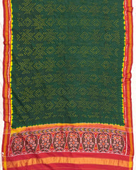 Red & Green Bandhani Patola Dupatta