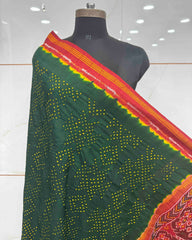 Red & Green Bandhani Patola Dupatta