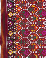 Maroon Flower Double Ikat Patola Saree