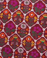 Maroon Flower Double Ikat Patola Saree