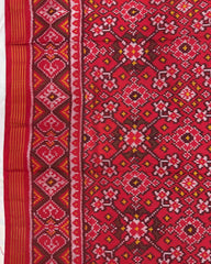 Red Navratan Semi Double Ikat Patola Saree