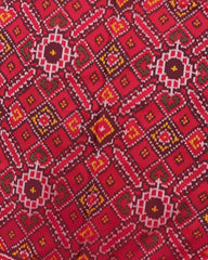 Red Manekchowk Semi Double Ikat Patola Saree