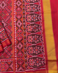 Red Manekchowk Semi Double Ikat Patola Saree