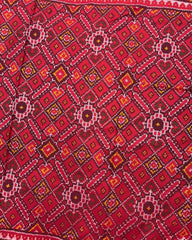 Red Manekchowk Semi Double Ikat Patola Saree