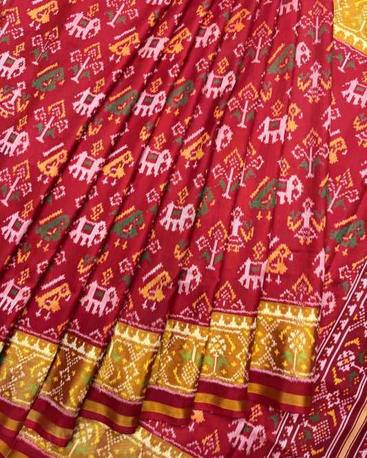 Red Narikunj Patola Saree