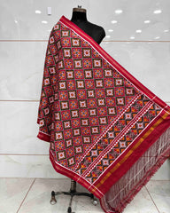 Red Panchanda Doulbe Ikat Patola Dupatta