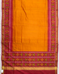 Red & Orange Yellow Plain Patola Saree