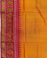 Red & Orange Yellow Plain Patola Saree