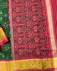 Red & Green Navratan Patola Saree