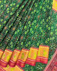 Red & Green Navratan Patola Saree